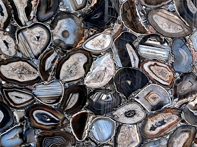 Black agate stone