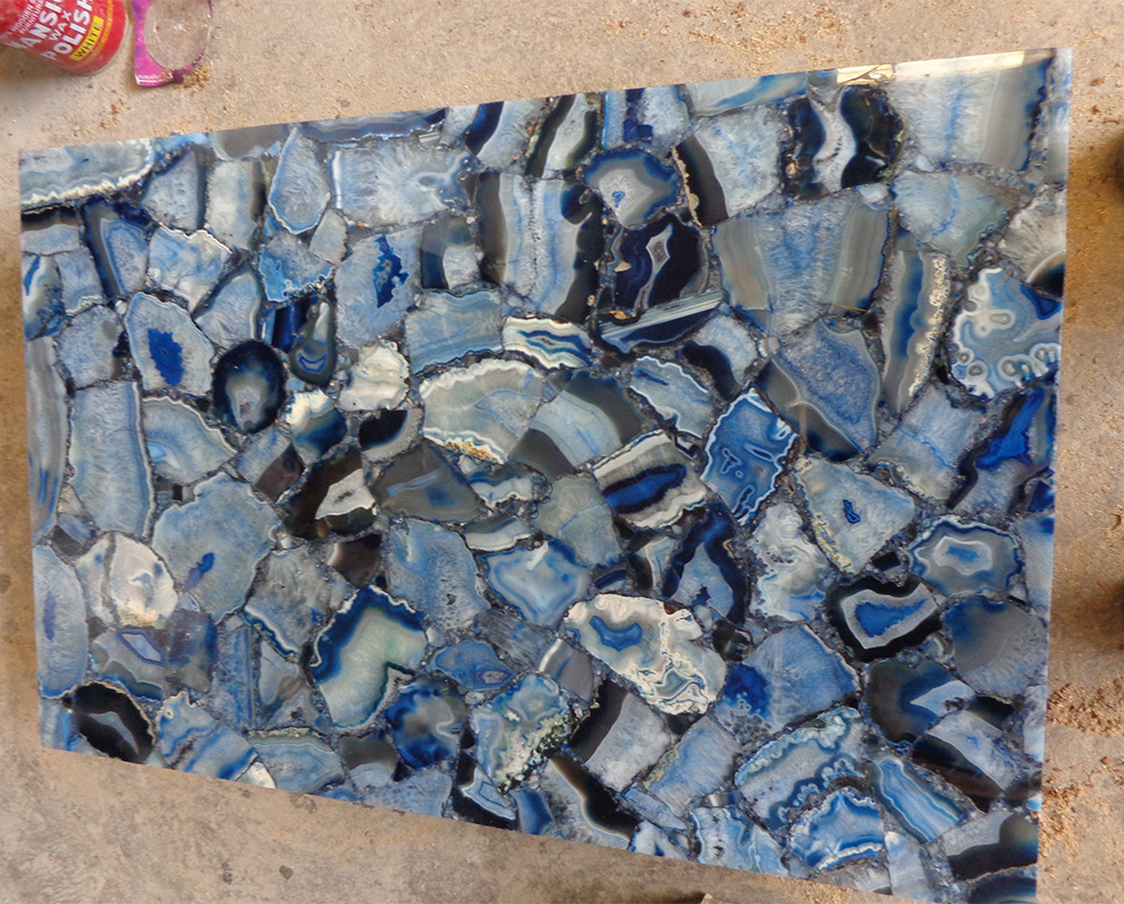 Blue quartz table