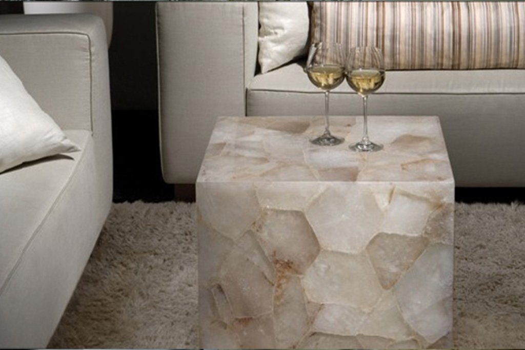 Crystal quartz coffee table