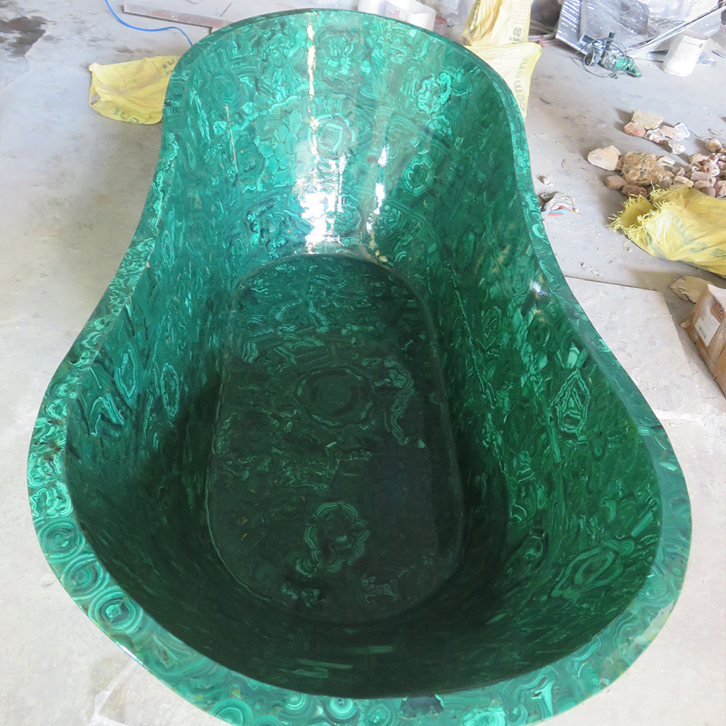 Malachite bath tub
