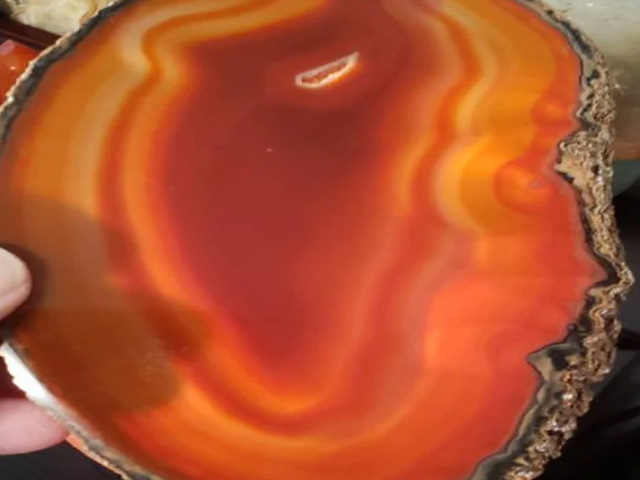 Orange carnelian stone